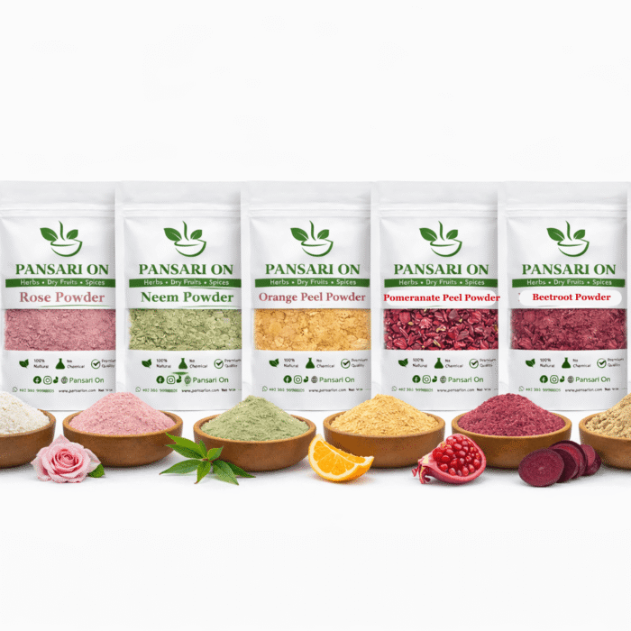Neem Powder , Rose Powder , Multani Mitti , Rice Powder , Beetroot Powder , Orange Peel Powder , Pomegranate Peel Powder , pansari on 2